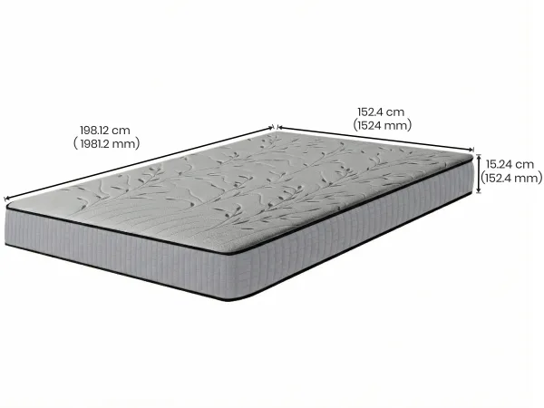 Luna Queen Engineered Wood (78 inches x 60 inches) With Mattress Queen Latex Foam (78 x 60 x 6 inches)